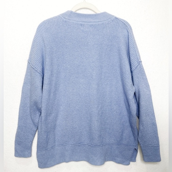 Aerie Monaco Blue Oversized Ribbed Sweater size XS - Picture 2 of 6